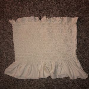 UO white ruffled tube top